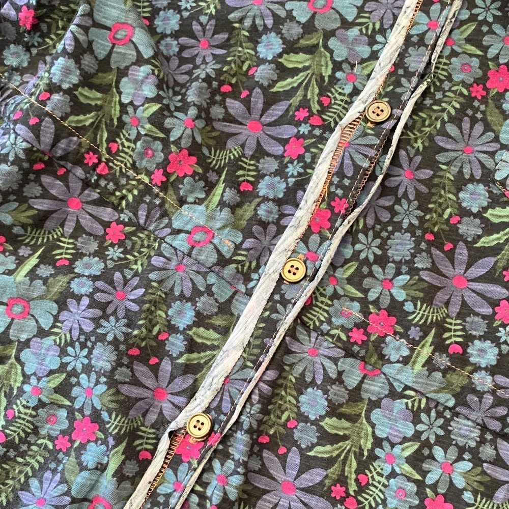 Natural Life Floral Button-Front Tunic Shirt - Multicolor - Picture 2 of 10